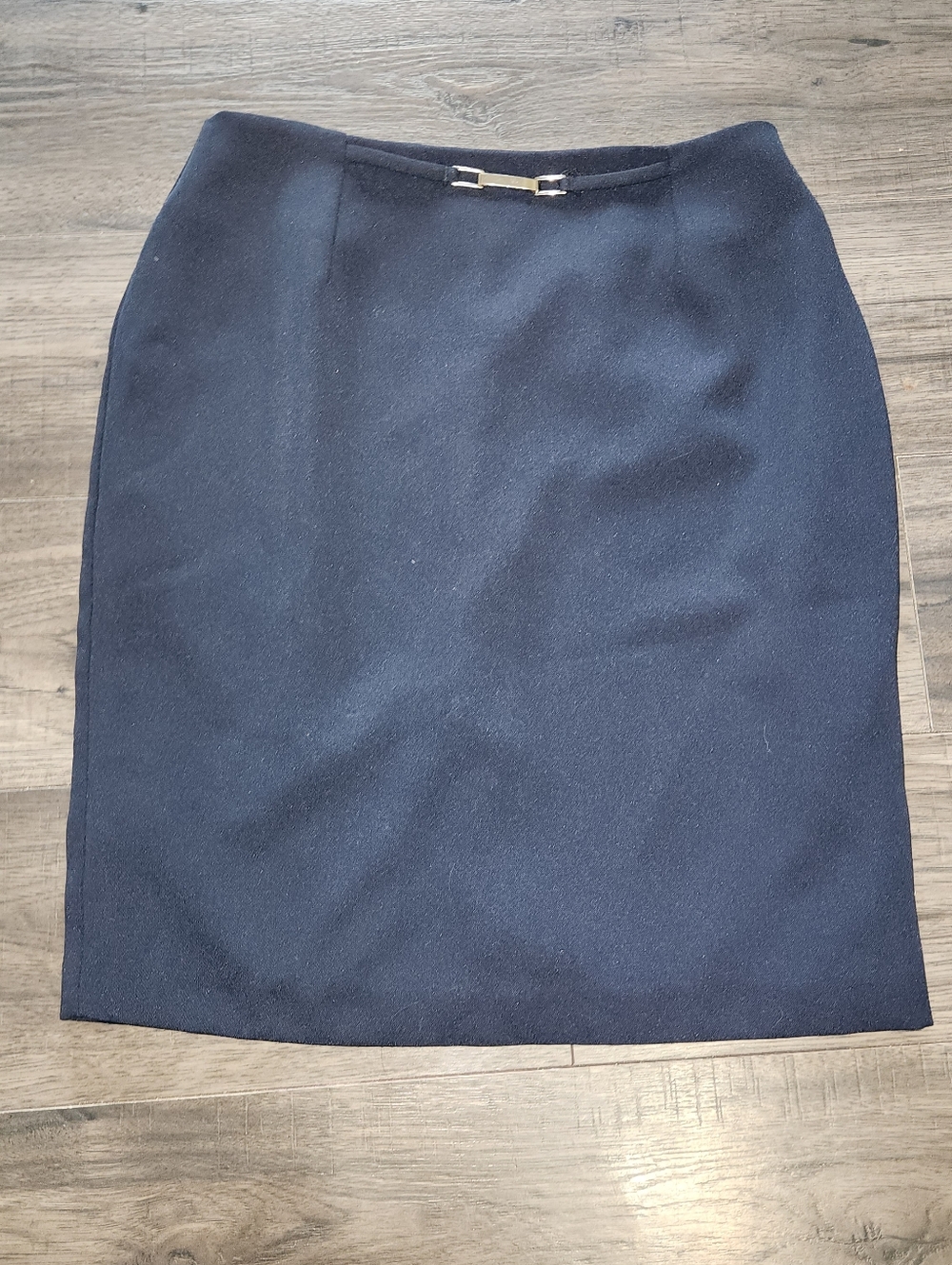 Jessica Navy Pencil Skirt with Front Bar Detail